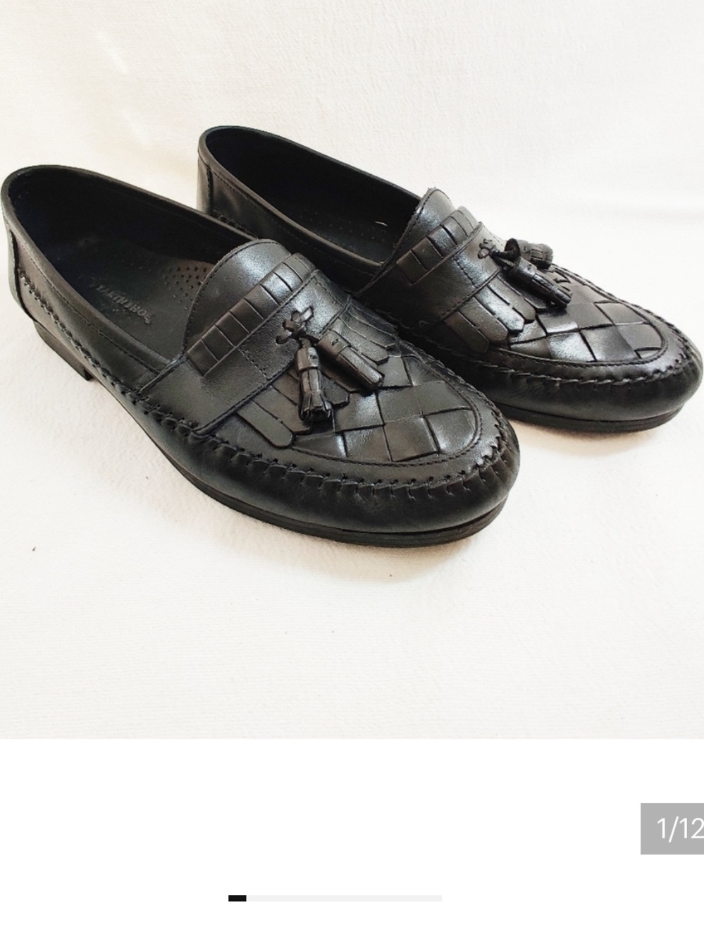 Earth Shoe Men’s 9.5 Alan Black Leather Casual Classic Kiltie Tassels Loafers
